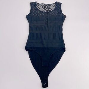 UEC Guess black lace thong sleeveless bodysuit size XS